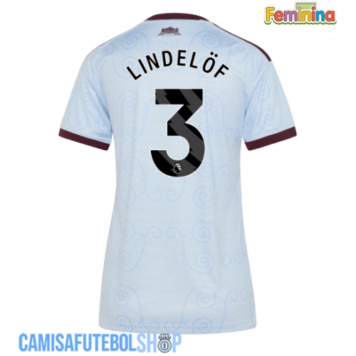 Camisa de time de futebol Aston Villa Victor Lindelof #3 Replicas 3º Equipamento Feminina 2026-27 Manga Curta